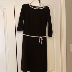 Drop waist black and cream dress